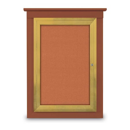United Visual Products Single Door Enclosed Letterboard, 43"x33 UV1304TB-SATIN-BURGUN